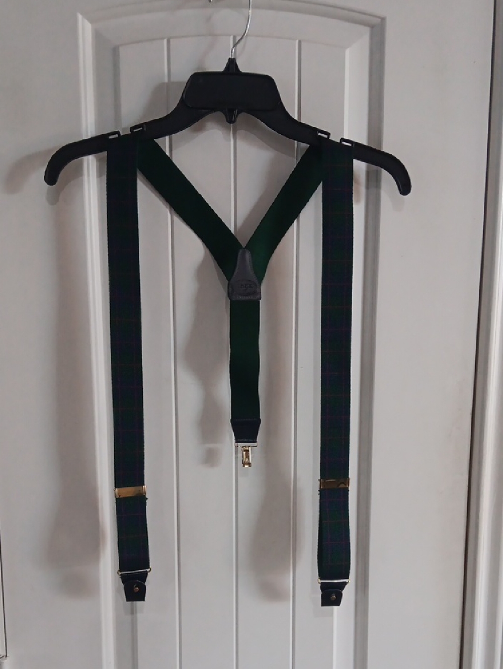 Ibex Made in England Green Black Watch Tartan Braces